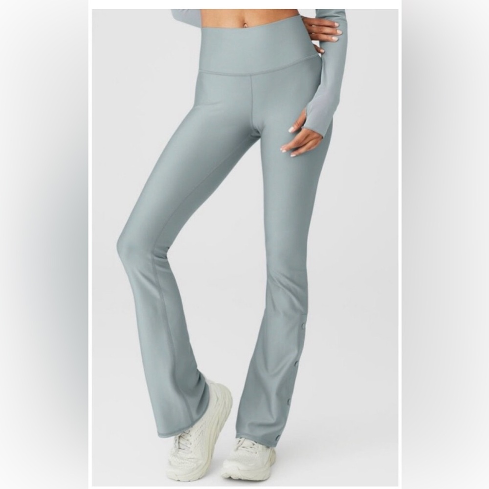 Alo High-Waist Game Changer Leggings Cosmic Grey Blue Green Bootcut Flare Pants